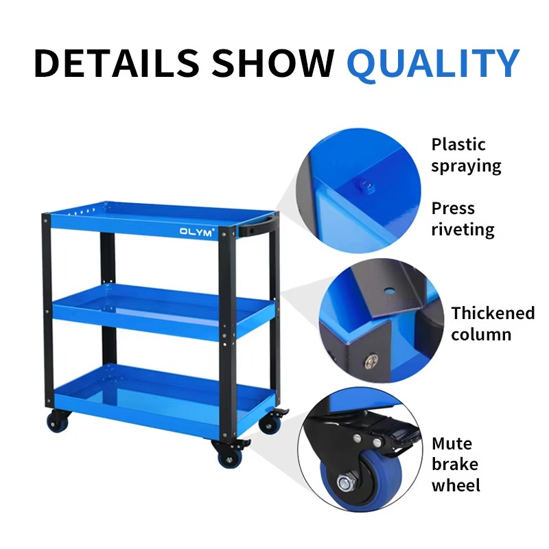 Home Improvement And Services - Troli Perkakas Mekanik 3 Tingkat Heavy-Duty